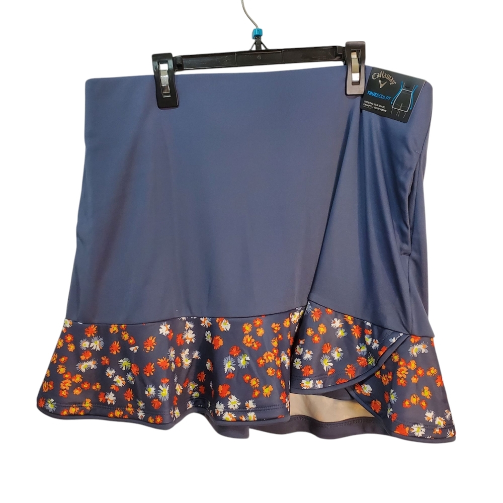 Callaway Opti Dri Truesculpt UPF 50 Blue‎ Indigo Golf Skort Size L NWT New